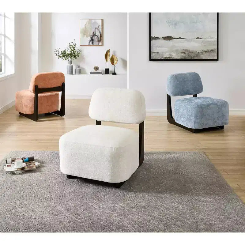 Roundhill Furniture Solara Modern Accent Chair with Solid Wood Frame