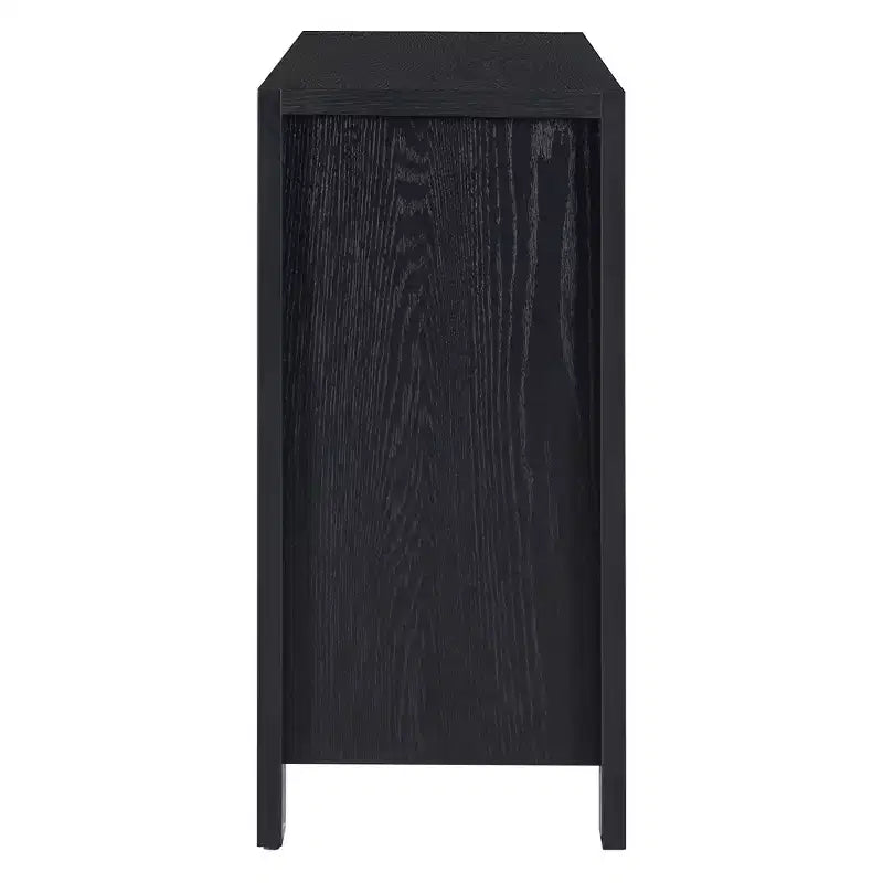 Whisen Buffet Cabinet with Storage, 4-Door Retro Wood Sideboard with Distressed Finish and Adjustable Shelves
