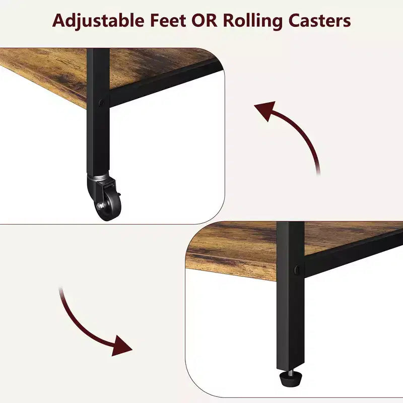 Large Printer Stand, Moveable Printer Table with Storage Shelf, 4 Tier Rolling Printer Stand with Wheels for Home Office