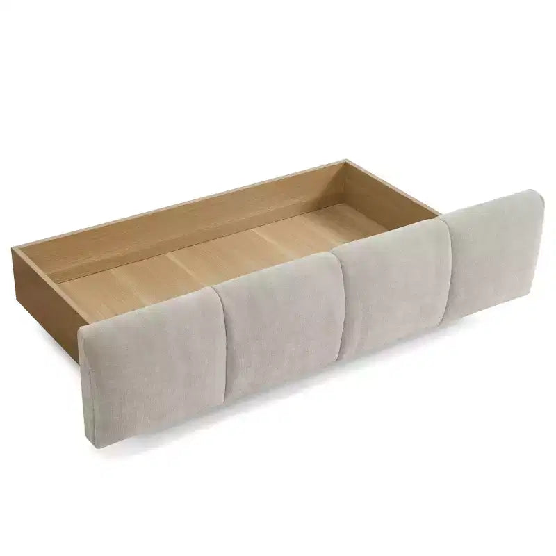 GDFStudio Abbott Queen Size Tufted Chenille Upholstered Bed with Drawer and Headboard