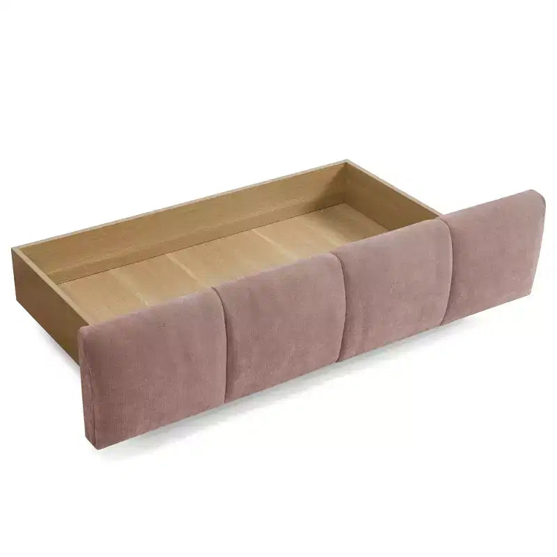 GDFStudio Abbott Queen Size Tufted Chenille Upholstered Bed with Drawer and Headboard