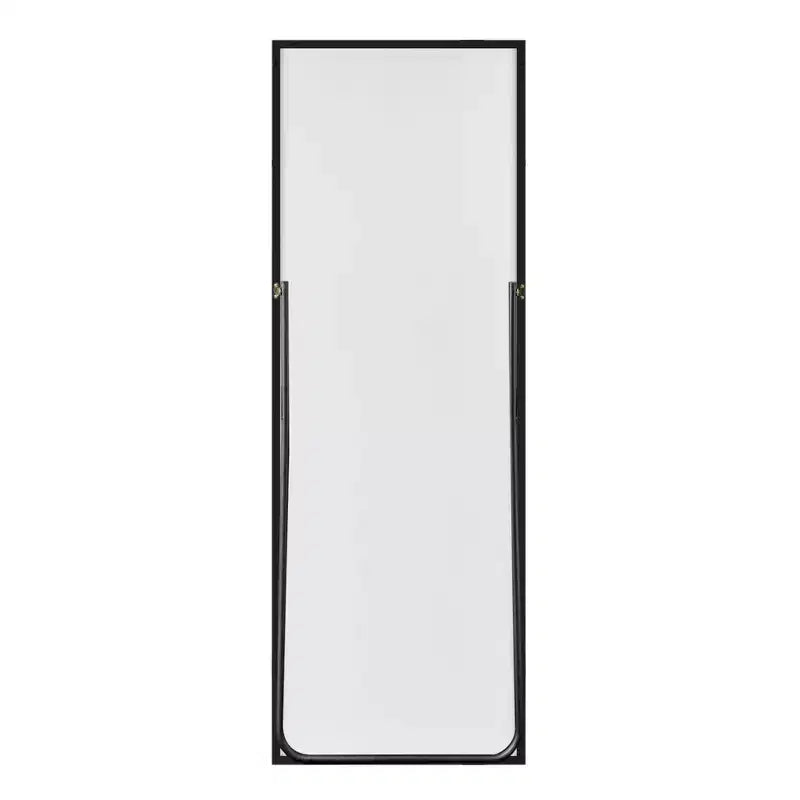 Aluminum Alloy Thin Edged Rectangular Black Full-Length Mirror, 64.2 x 21.3 x 0.6 (With Bracket)