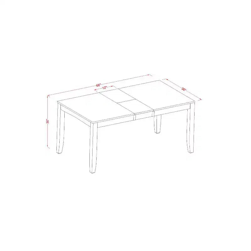 HomeStock Rectangular Dining Table 36x66 with butterfly leaf