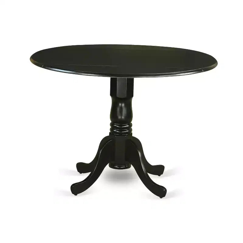 HomeStock Dining Table Made of Rubber Wood with Two 9 Inch Drop Leaves
