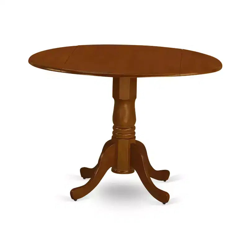 HomeStock Dining Table Made of Rubber Wood with Two 9 Inch Drop Leaves