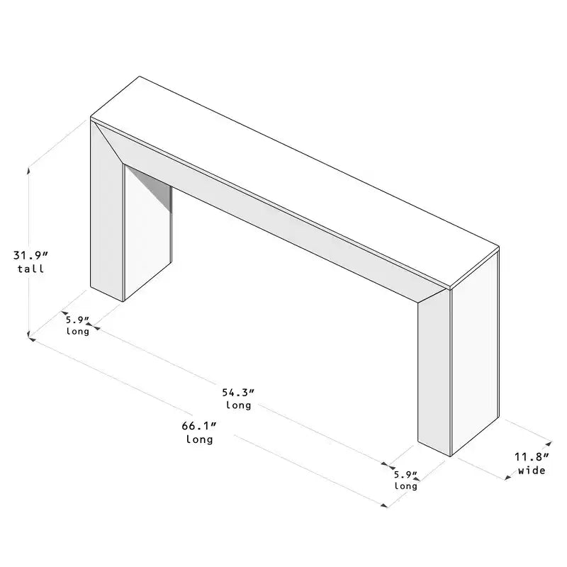 Plank+Beam Grand Console table, 66 Solid Wood Modern Sofa Table, Entryway Table for Hallway, Behind the Couch, Living Room, Foyer