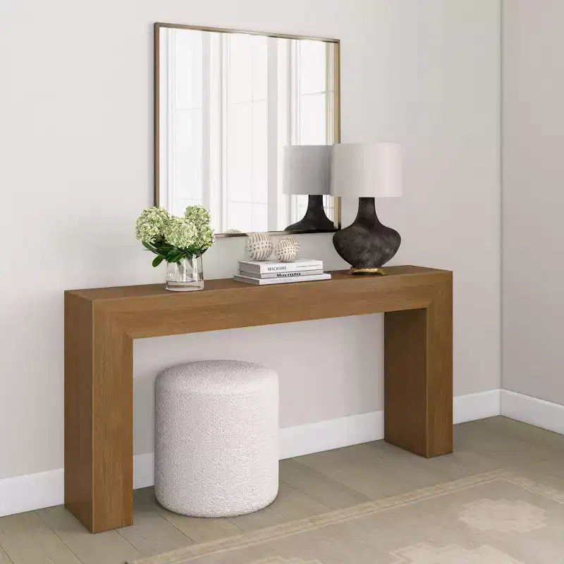 Plank+Beam Grand Console table, 66 Solid Wood Modern Sofa Table, Entryway Table for Hallway, Behind the Couch, Living Room, Foyer