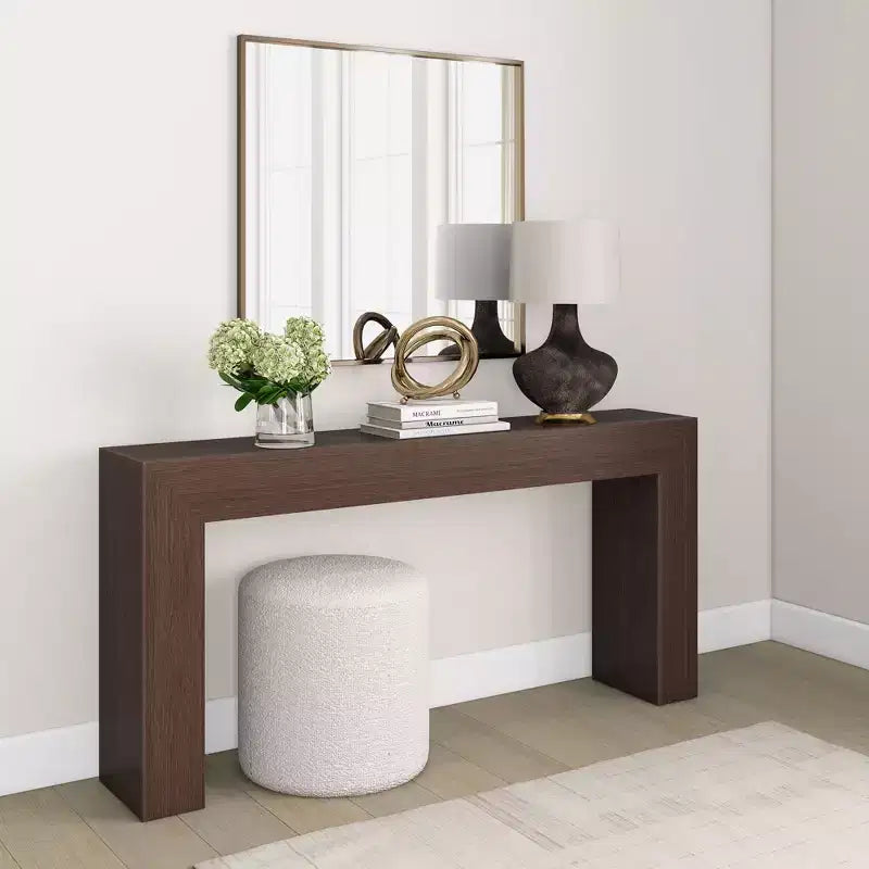 Plank+Beam Grand Console table, 66 Solid Wood Modern Sofa Table, Entryway Table for Hallway, Behind the Couch, Living Room, Foyer