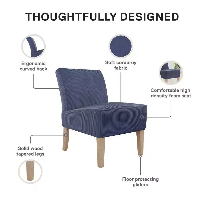 DHP Hazen Armless Upholstered Accent Chair