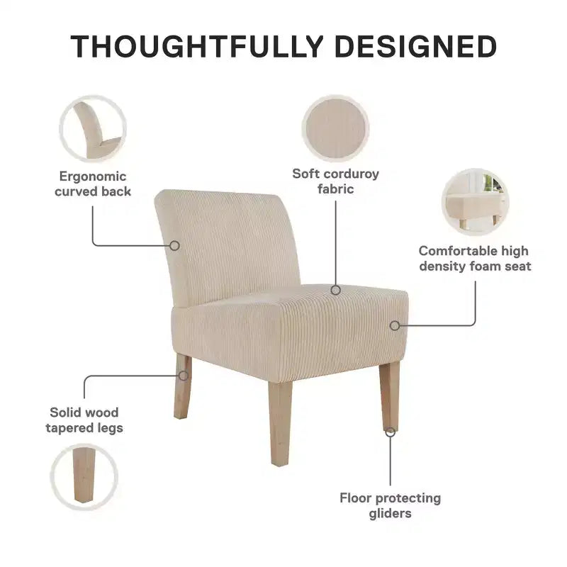 DHP Hazen Armless Upholstered Accent Chair