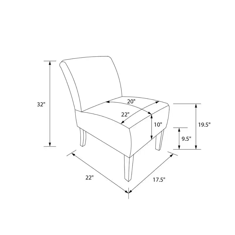 DHP Hazen Armless Upholstered Accent Chair
