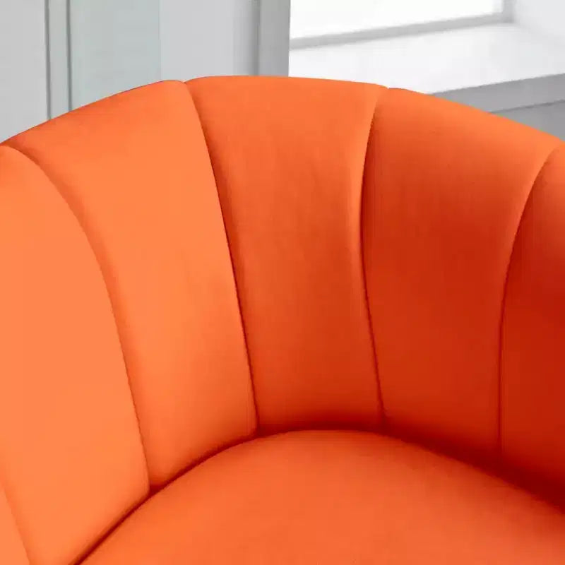 White Soft Velvet Arm Chair with Swivel Barrel Accent Chair with Pillow