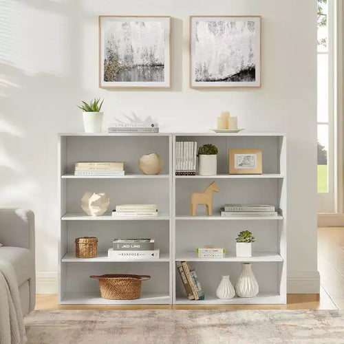MAYEERTY 8-Layer Adjustable Shelf Bookcase, 2-in-1 Detachable Storage Cabinet for Home Office Living Room Bedroom