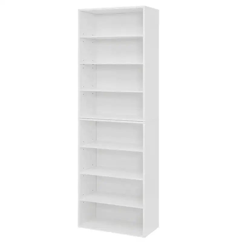 MAYEERTY 8-Layer Adjustable Shelf Bookcase, 2-in-1 Detachable Storage Cabinet for Home Office Living Room Bedroom