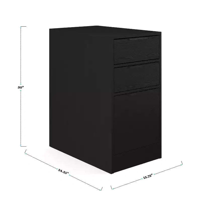 Martha Stewart Kayden Home Office Modular Single-Drawer Desk with 2 Tier Shelf and 3 Drawer File Cabinet