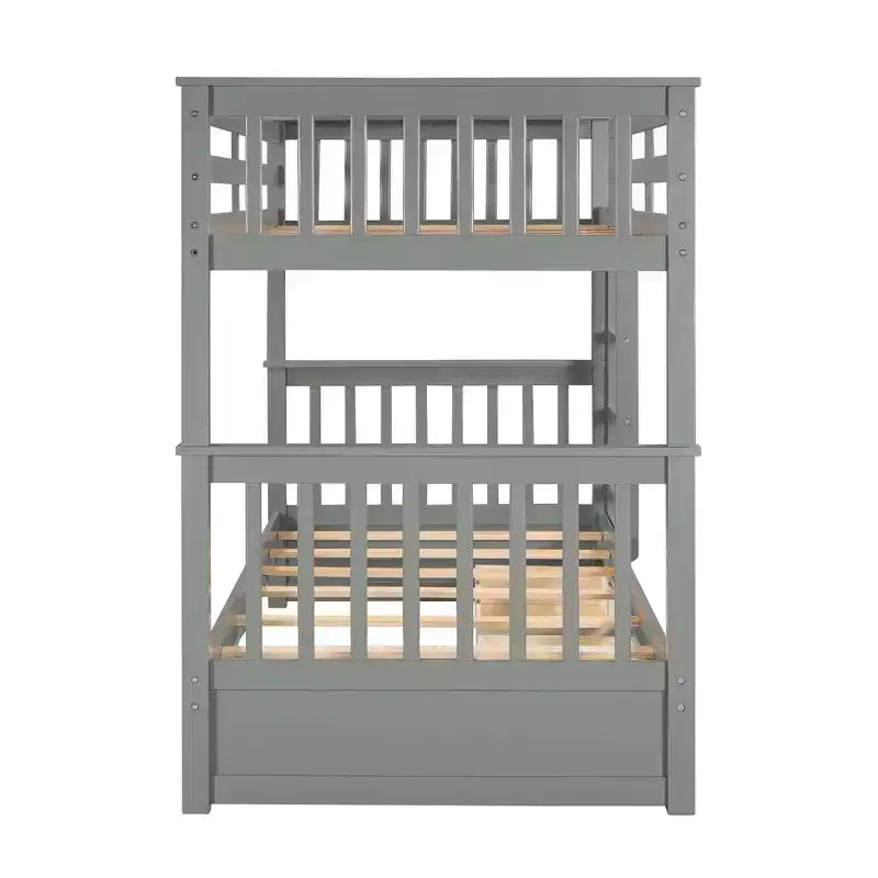 Wooden Bunk Bed with Built-in Ladder & Storage Drawers, Convertible into Two Beds - ModernLuxe