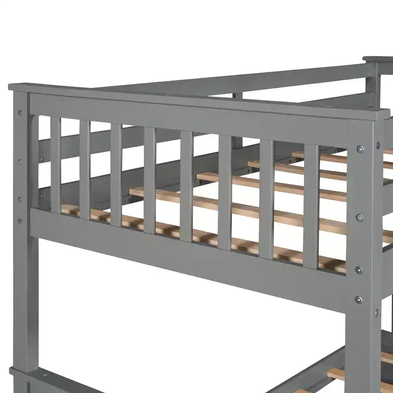 Wooden Bunk Bed with Built-in Ladder & Storage Drawers, Convertible into Two Beds - ModernLuxe