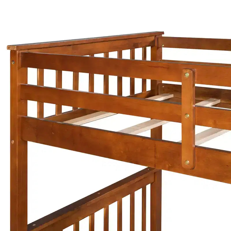 Wooden Bunk Bed with Built-in Ladder & Storage Drawers, Convertible into Two Beds - ModernLuxe