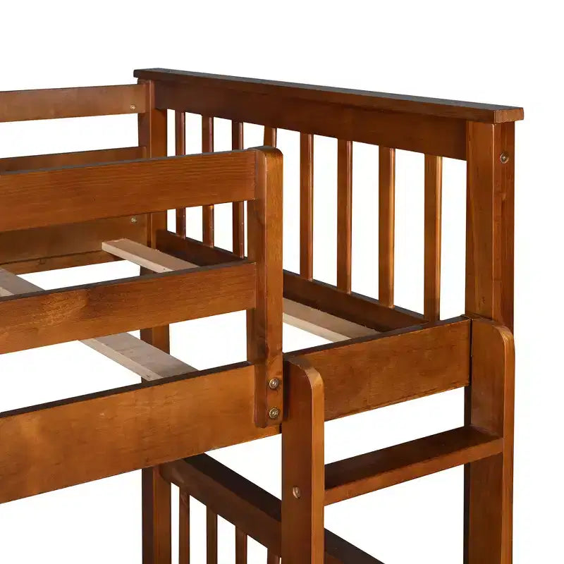 Wooden Bunk Bed with Built-in Ladder & Storage Drawers, Convertible into Two Beds - ModernLuxe