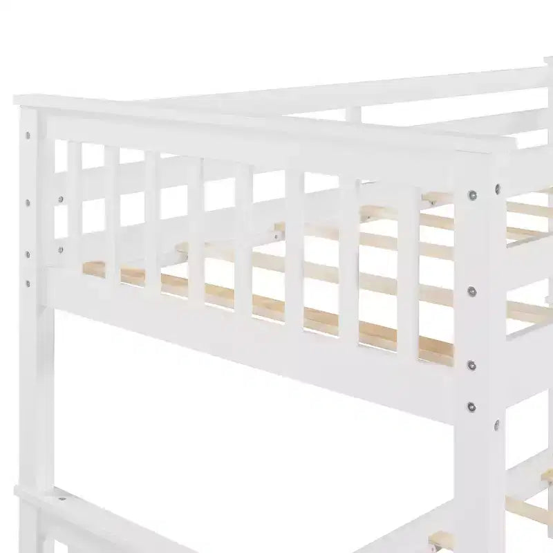 Wooden Bunk Bed with Built-in Ladder & Storage Drawers, Convertible into Two Beds - ModernLuxe