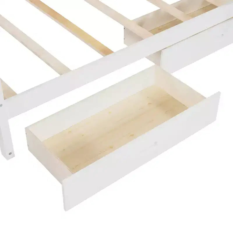 Wooden Bunk Bed with Built-in Ladder & Storage Drawers, Convertible into Two Beds - ModernLuxe