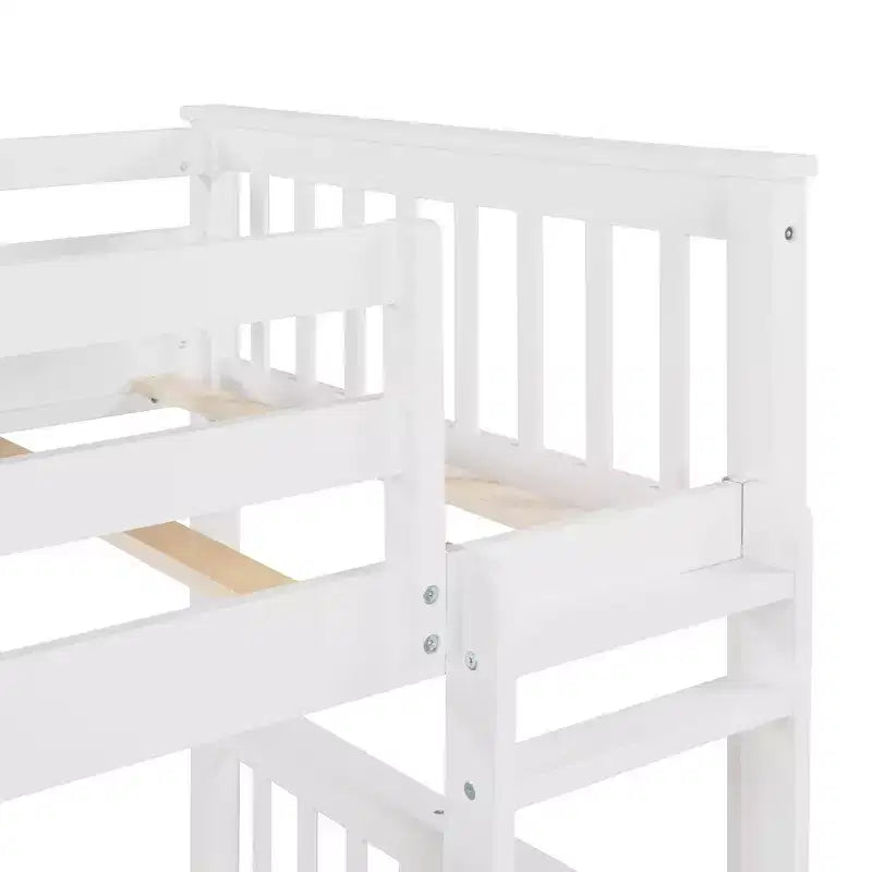 Wooden Bunk Bed with Built-in Ladder & Storage Drawers, Convertible into Two Beds - ModernLuxe