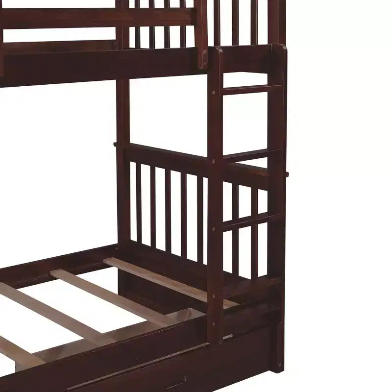 Wooden Bunk Bed with Built-in Ladder & Storage Drawers, Convertible into Two Beds - ModernLuxe