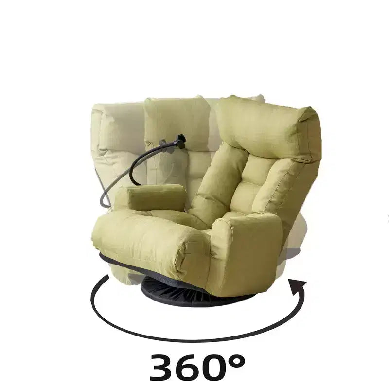 GDFStudio Dierser Modern Linen Adjustable head and waist Swivel Chairs with Mobile Phone Holder
