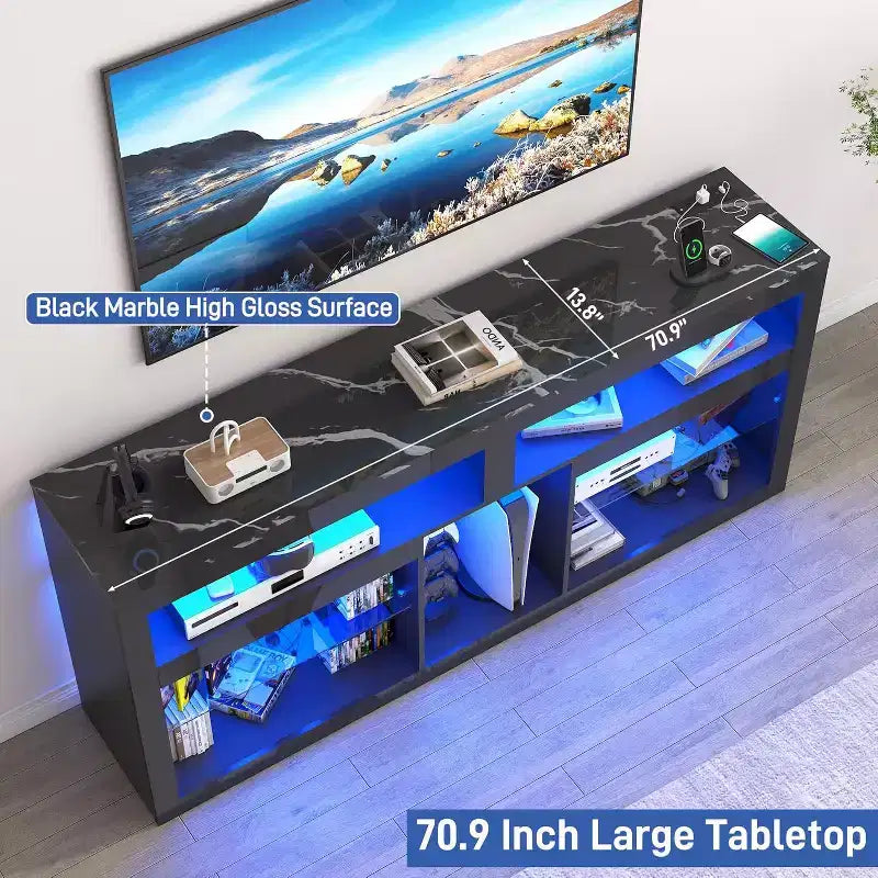 BALHAM TRADE-71 LED TV Stand wPower Outlet 31.5 Tall Entertainment Center for Living Room