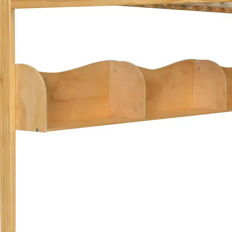 Luxystar Queen Wood Loft Bed with Wardrobe, Storage Staircase and Shelves