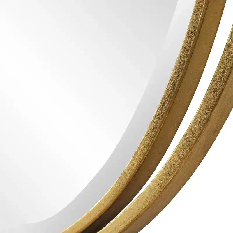 Uttermost Rhodes Metallic Gold Leaf 24 1/4 x 32 Oval Wall Mirror