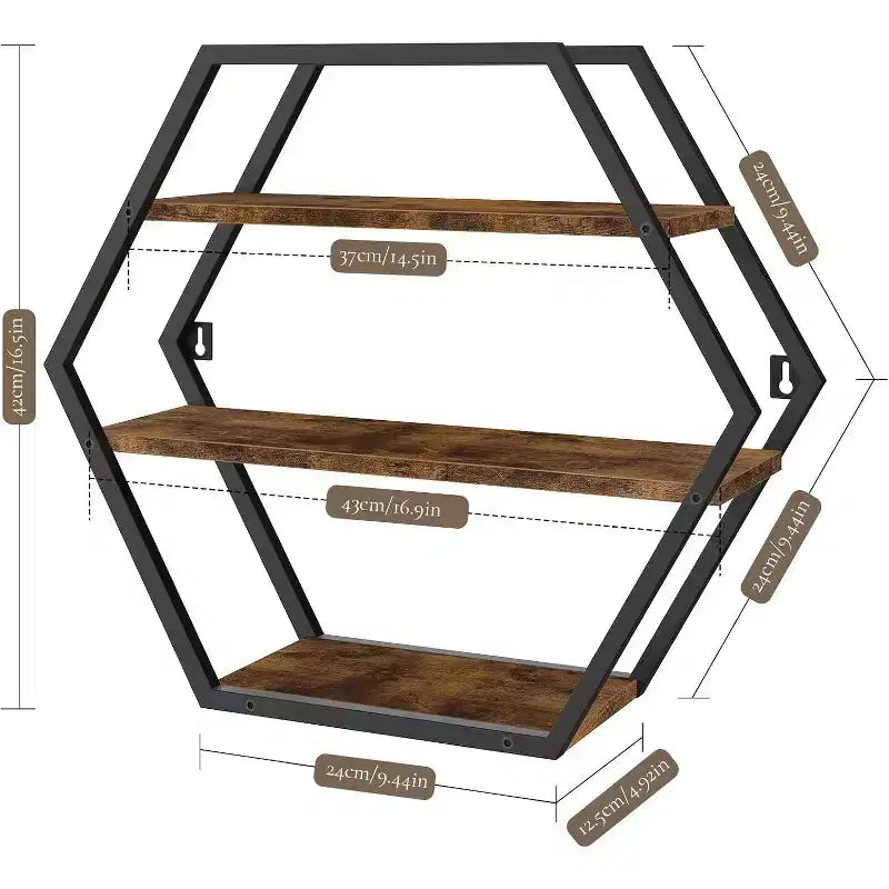 Home Collection Hexagon Floating Shelves for Wall