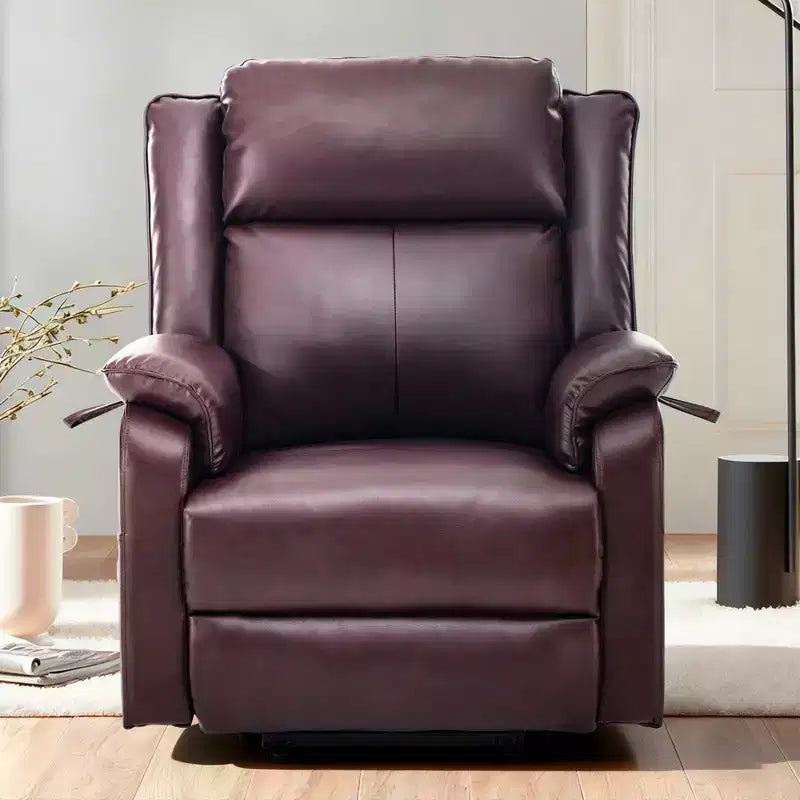 KERDOM PU Leather Electric Recliner, Living Room Style, with Side Pockets and Height Adjustment
