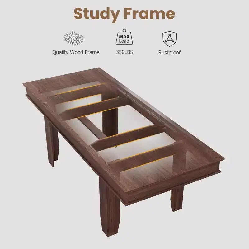 Extendable Farmhouse Dining Table for 6-10 Large 63-86.6 Rectangular Oak Kitchen Table Modern Rustic Banquet Table Sturdy Wooden Frame